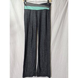 LULULEMON Sz 6 Astro Groove Pant Boot Cut Heathered Gray Turquoise Yoga Running